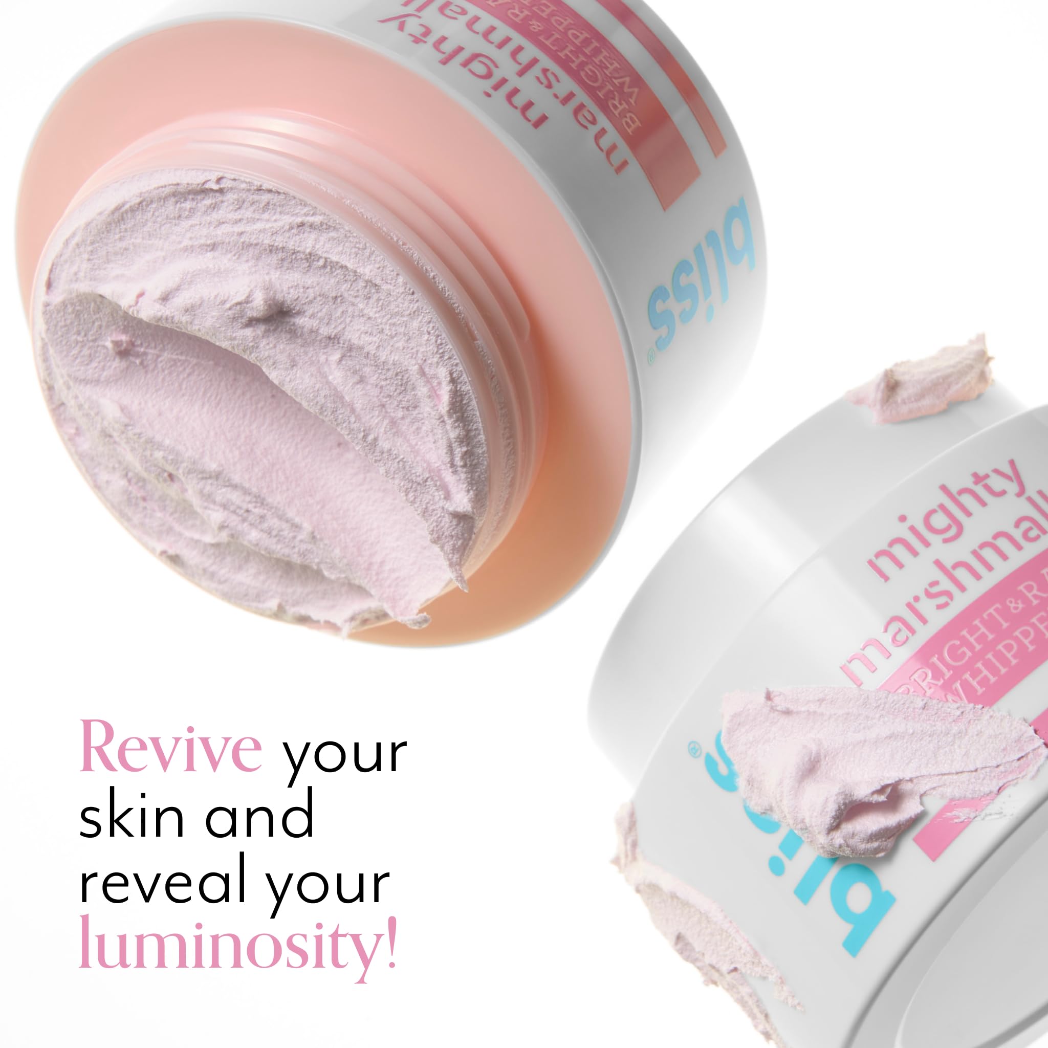 Bliss Mighty Marshmallow mask delivers a brightening boost in about 15 minutes.