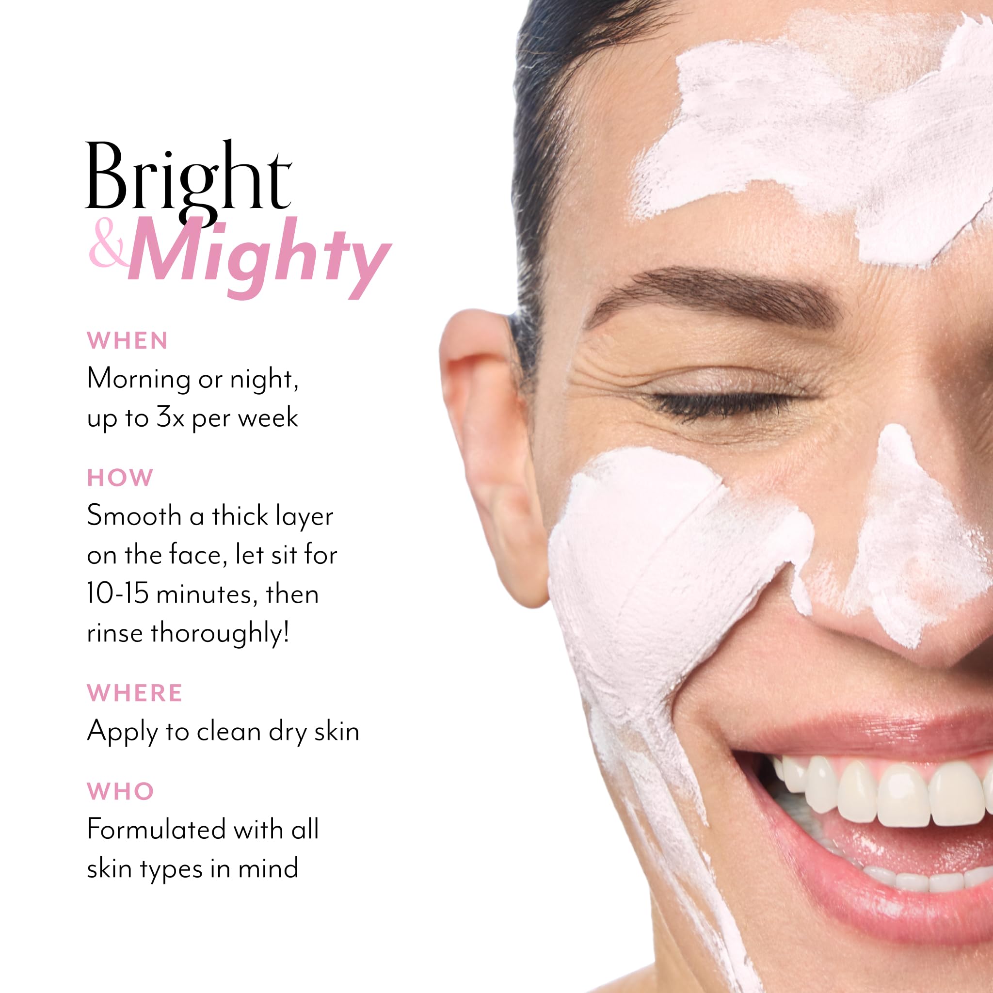 Bliss Mighty Marshmallow mask rinse-off leaves refreshed, soft skin.