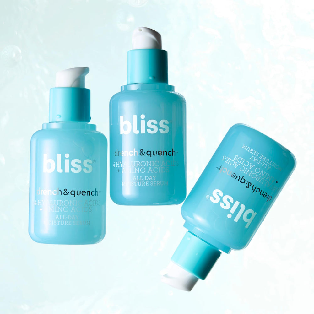 Rituel de soins Bliss pour une peau hydratée et confortable.