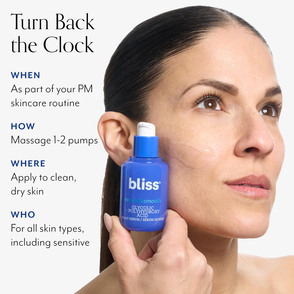 Bliss Sérum Nuit: sans parabènes, sulfates et phtalates pour une routine douce.