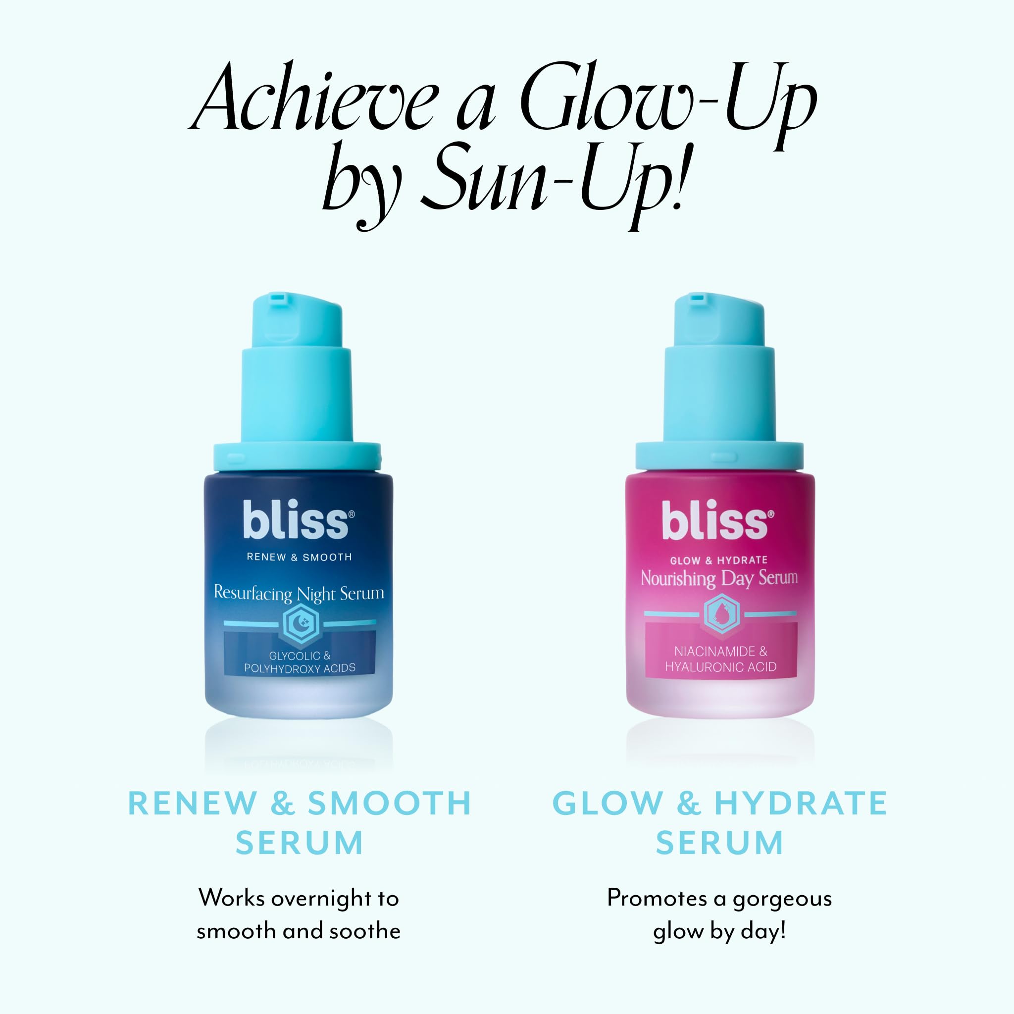 Utilisation matin: Bliss Éclat & Hydratation sur peau propre et sèche.