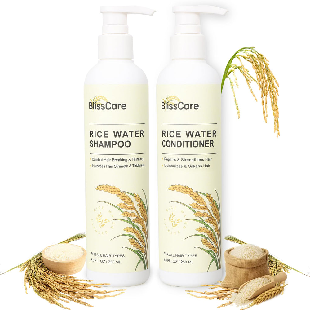 BlissCare Shampoing eau de riz – nettoyage en douceur pour cheveux propres et frais.