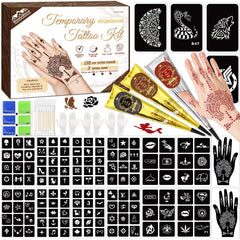 BlissfulBlend ensemble-tatouages-temporaires 146 pièces, prêt à personnaliser facilement.