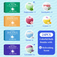 BlissfulOasis 6 parfums distincts, expérience variée pour personnaliser le bain.