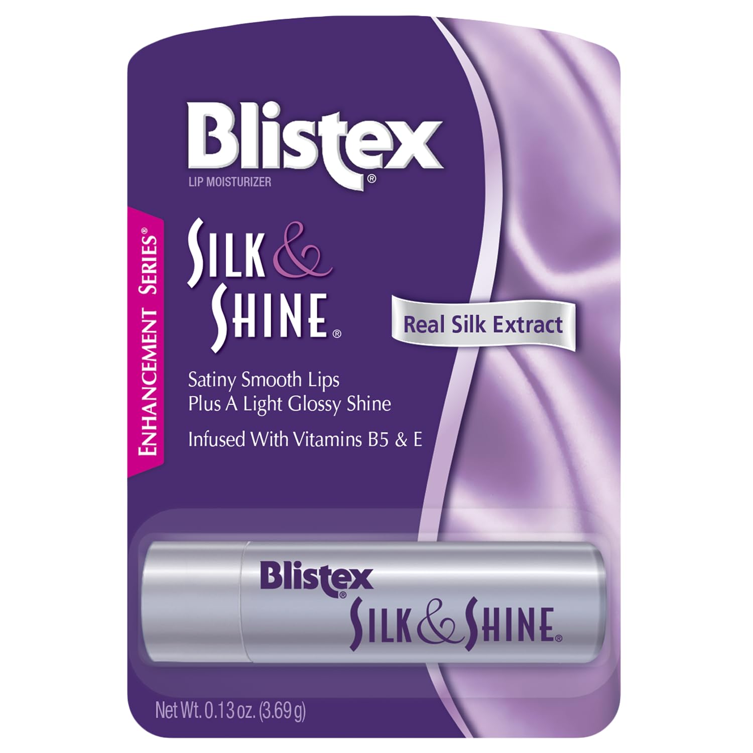 Blistex Silk & Shine batonnet lèvre avec fini satinée et brillance légère.
