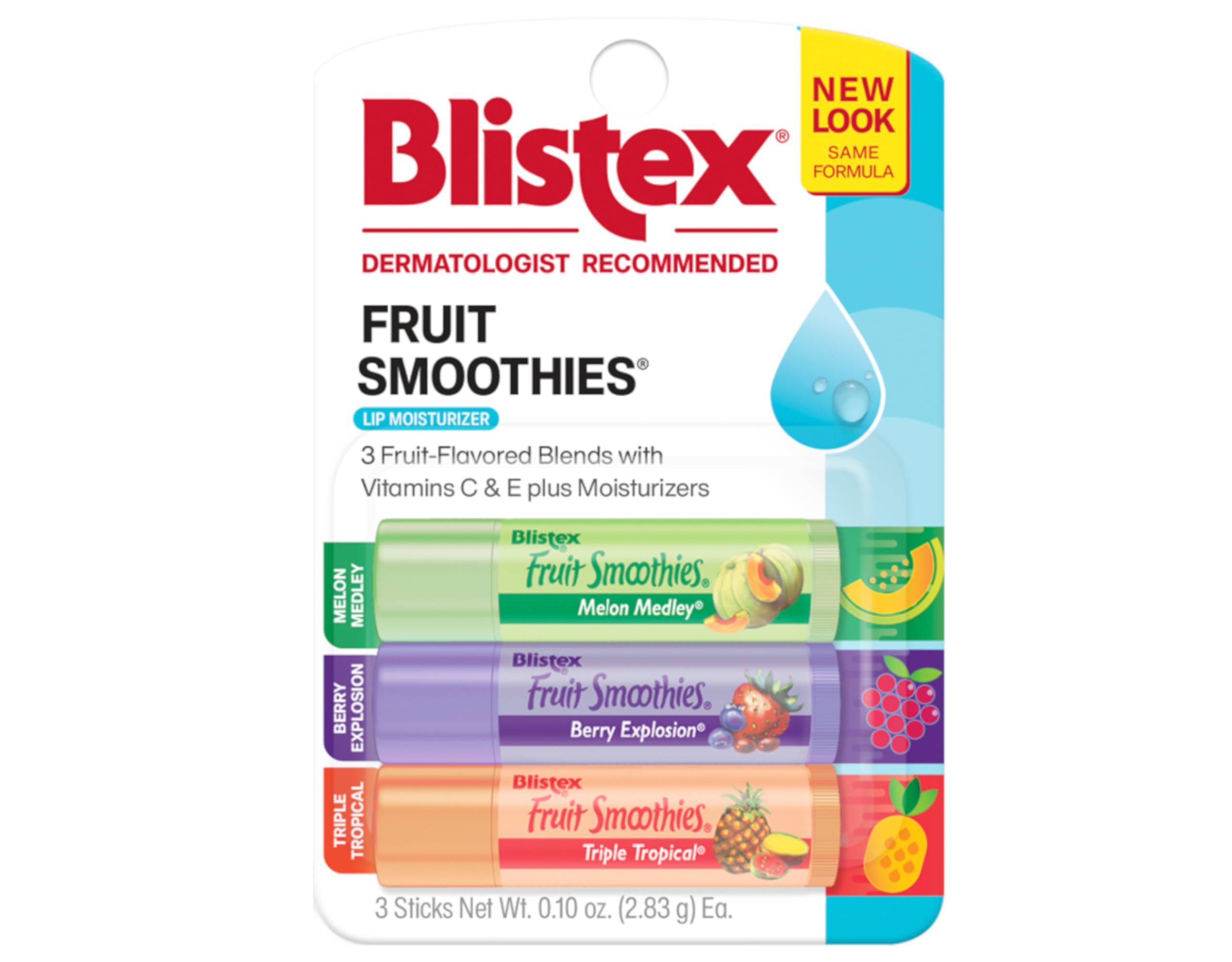 Blistex Fruit Smoothies bâton: application crémeuse et lisse sur les lèvres.