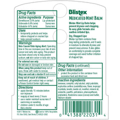 Tube portable Blistex Menthe SPF 15 parfait pour le sac ou la poche.