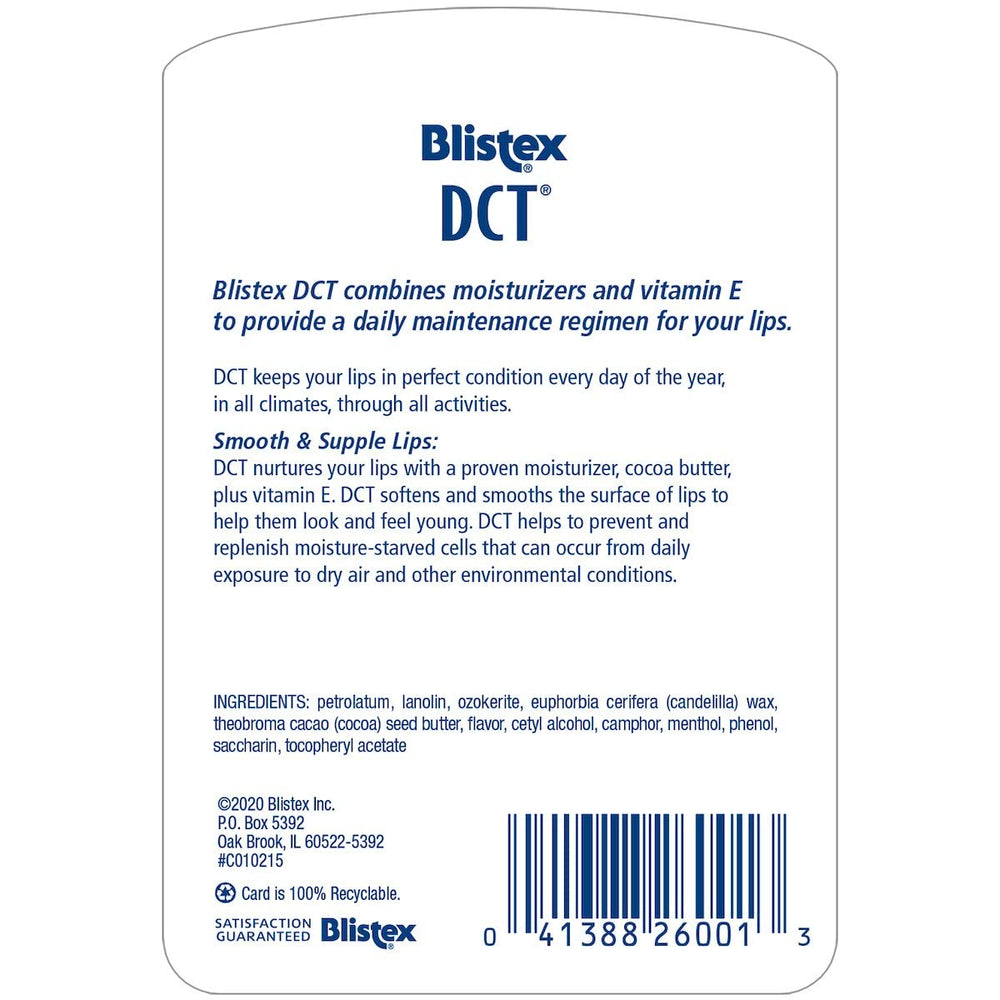 Blistex DCT close-up applying moisturizer for smooth, supple lips.