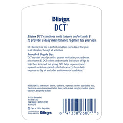 Utilisation quotidienne du baume Blistex DCT pour hydrater et protéger les lèvres.