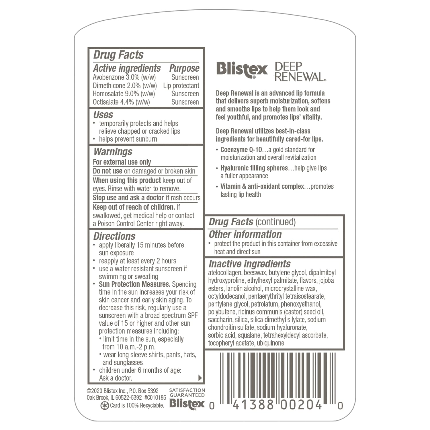 Blistex Deep Renewal lip balm being applied for deep moisturization and lip vitality.
