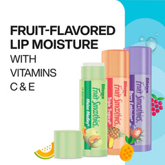 Blistex Fruit Smoothies: vitamines C et E incluses pour un soin cosmétique.