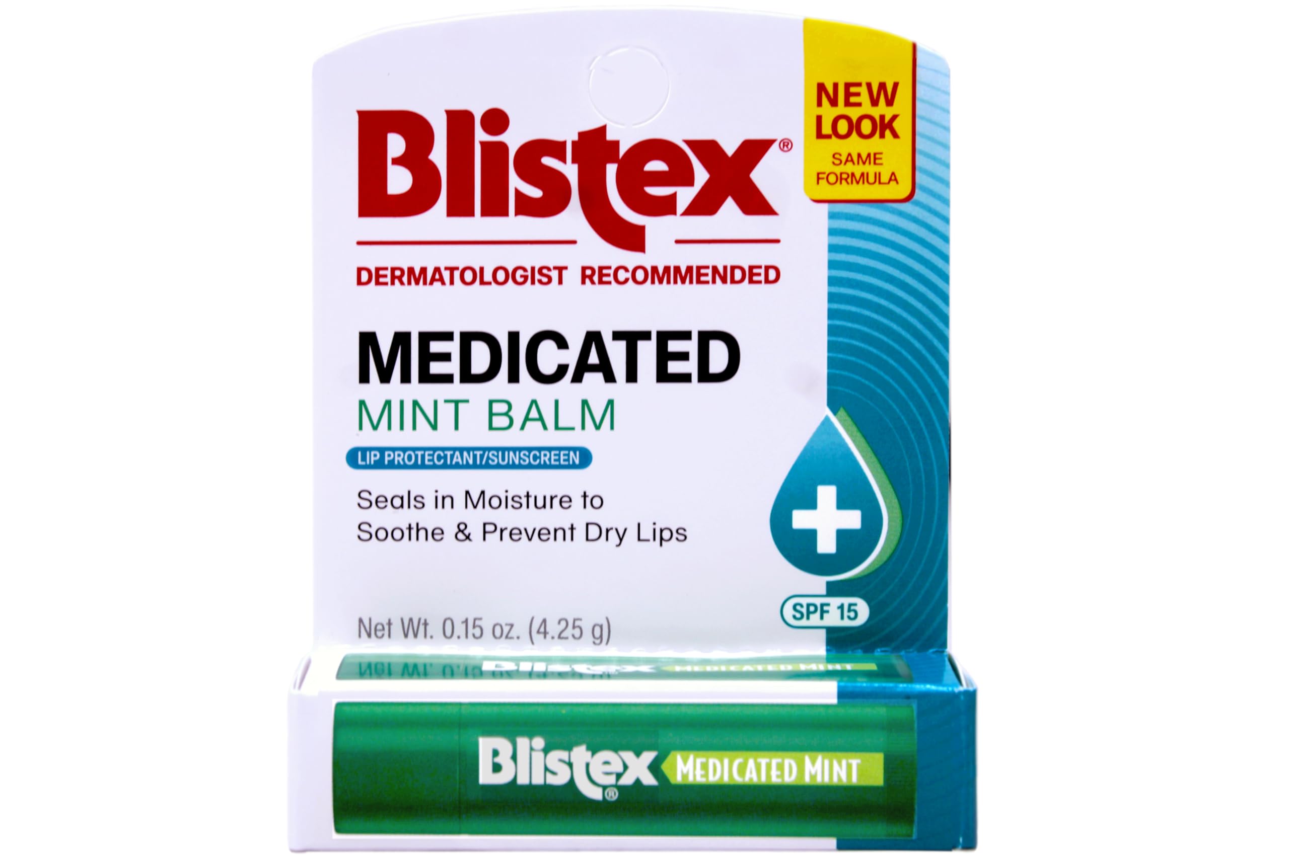 Blistex lip balm SPF 15 mint side view showing six-pack convenience