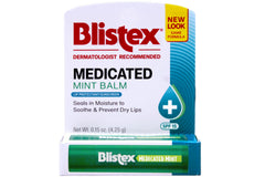 Blistex lip balm SPF 15 mint side view showing six-pack convenience