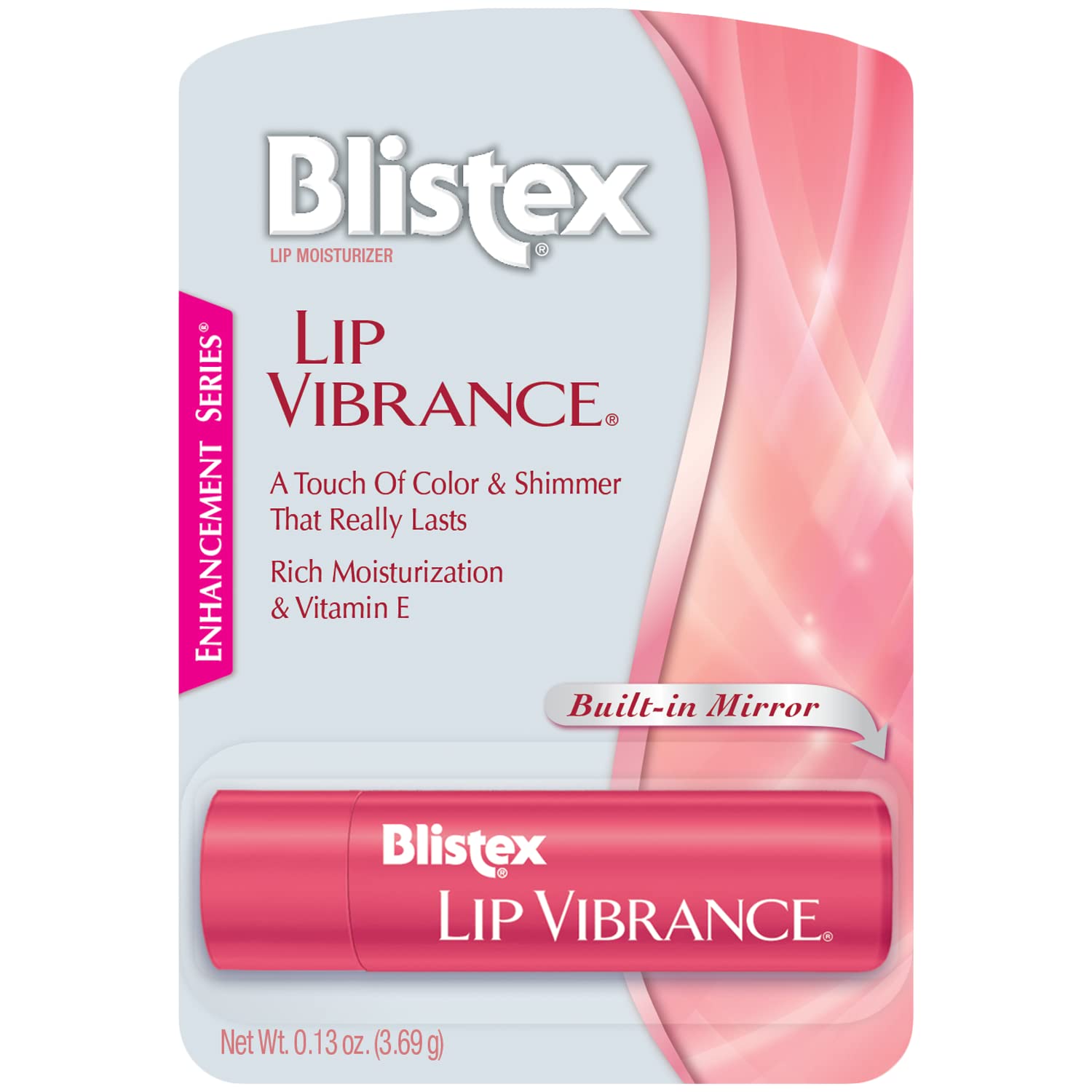 Blistex Lip Vibrance emballage élégant, parfait pour être transporté partout.