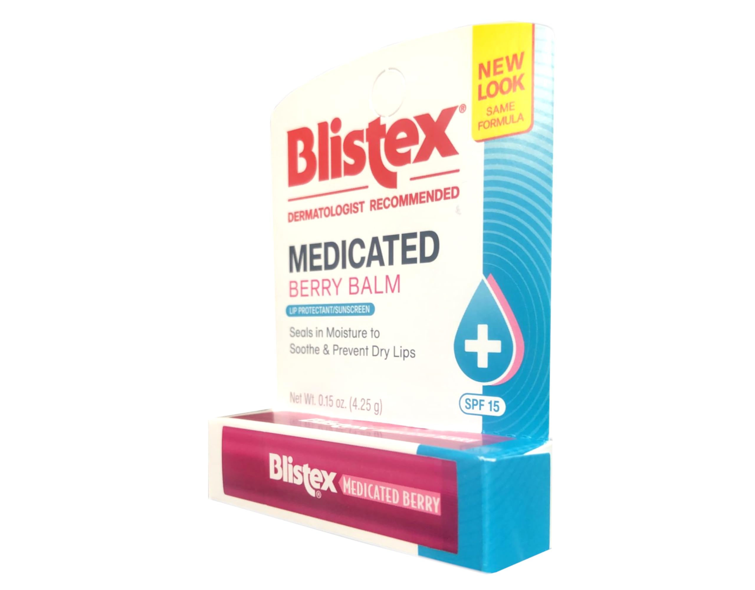 Protection SPF 15 du Blistex Medicated Berry Balm pendant la journée.
