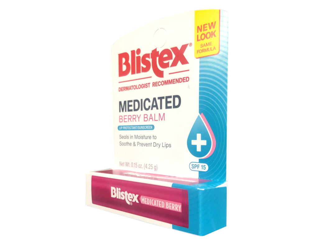 Protection SPF 15 du Blistex Medicated Berry Balm pendant la journée.
