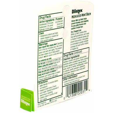 Blistex medicated mint balm SPF 15 texture view reveals creamy formula