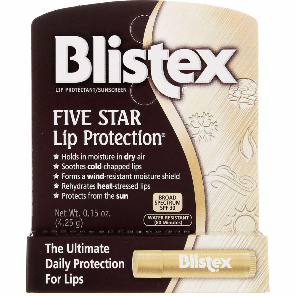 Bâton Blistex protection lèvres SPF30 prêt pour hydratation rapide.