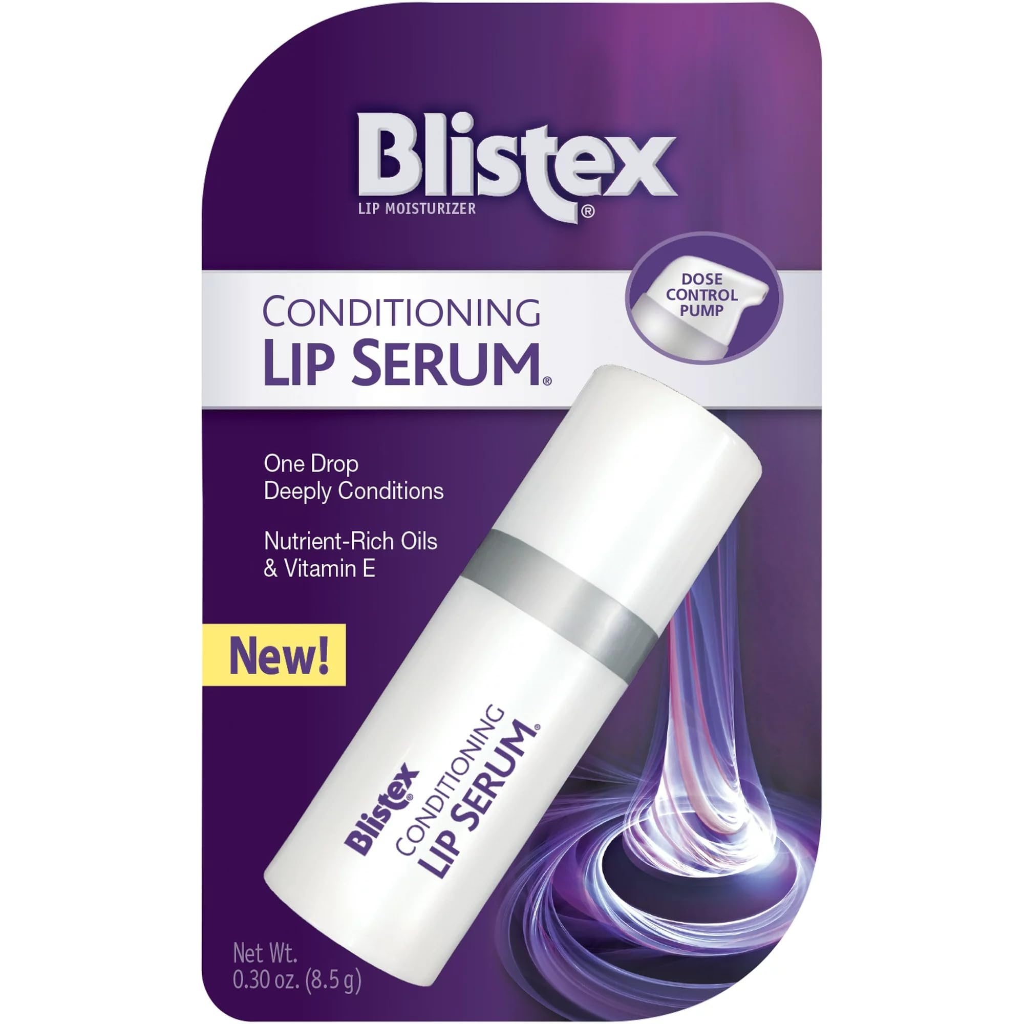 Blistex Sérum conditionneur pour les lèvres avec pompe, hydratation rapide pour lèvres sèches.