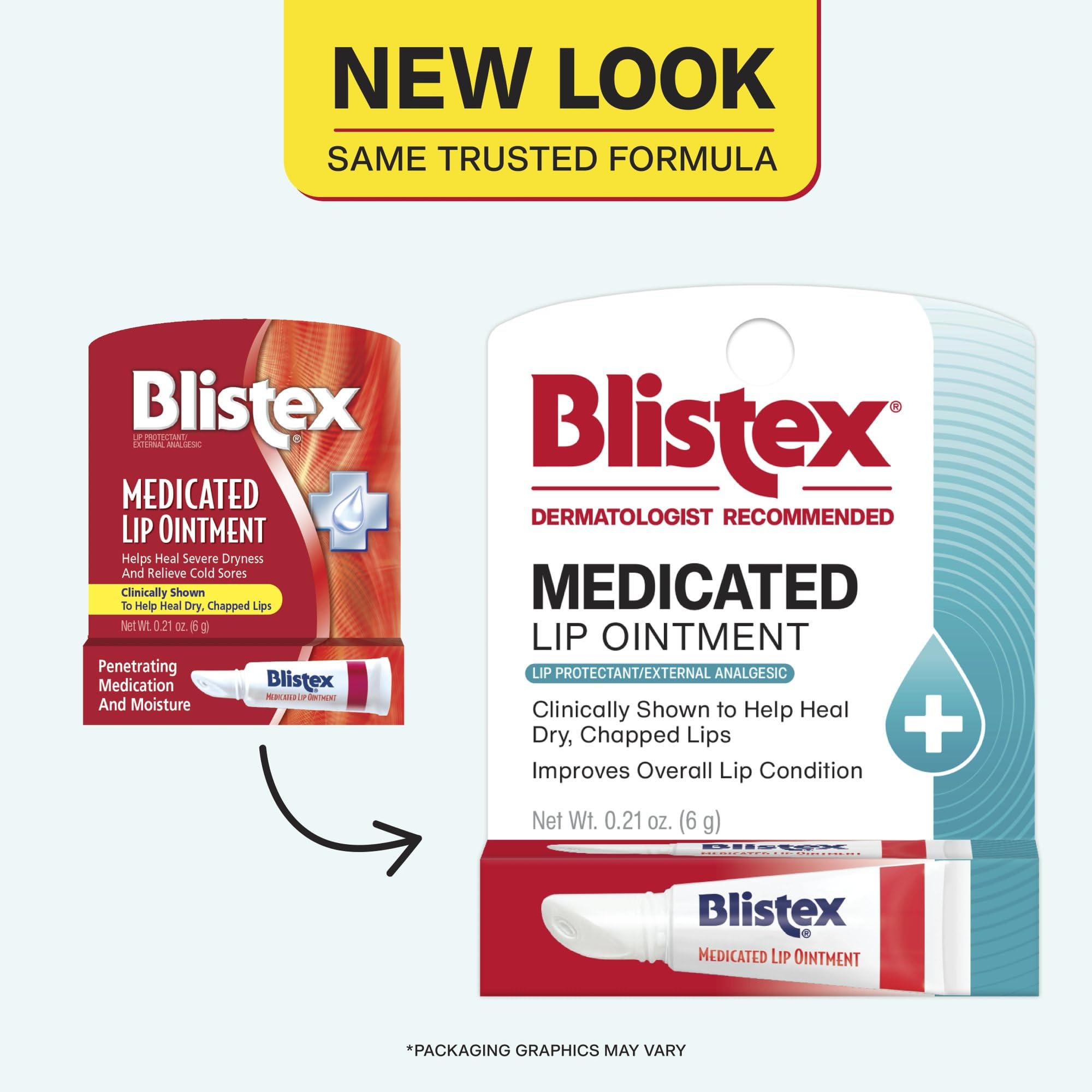 Blistex soin lèvres gerçures, pack 12, hydratation et cicatrisation.