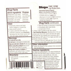 Etiquette SPF30 sur l emballage Blistex pour une protection solaire.
