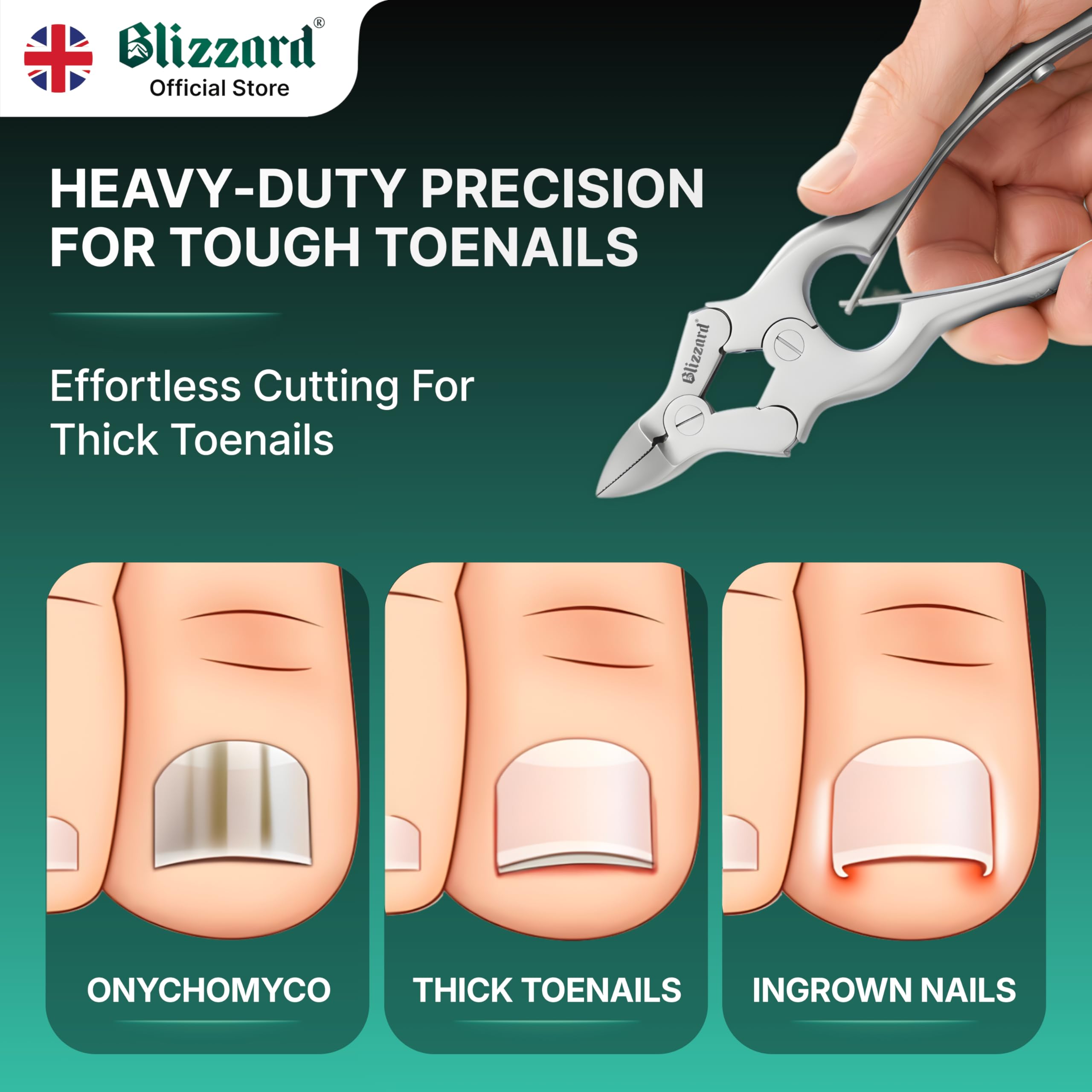 Blizzard coupe-ongles machoire-large-ouverture facilite le passage des ongles epais