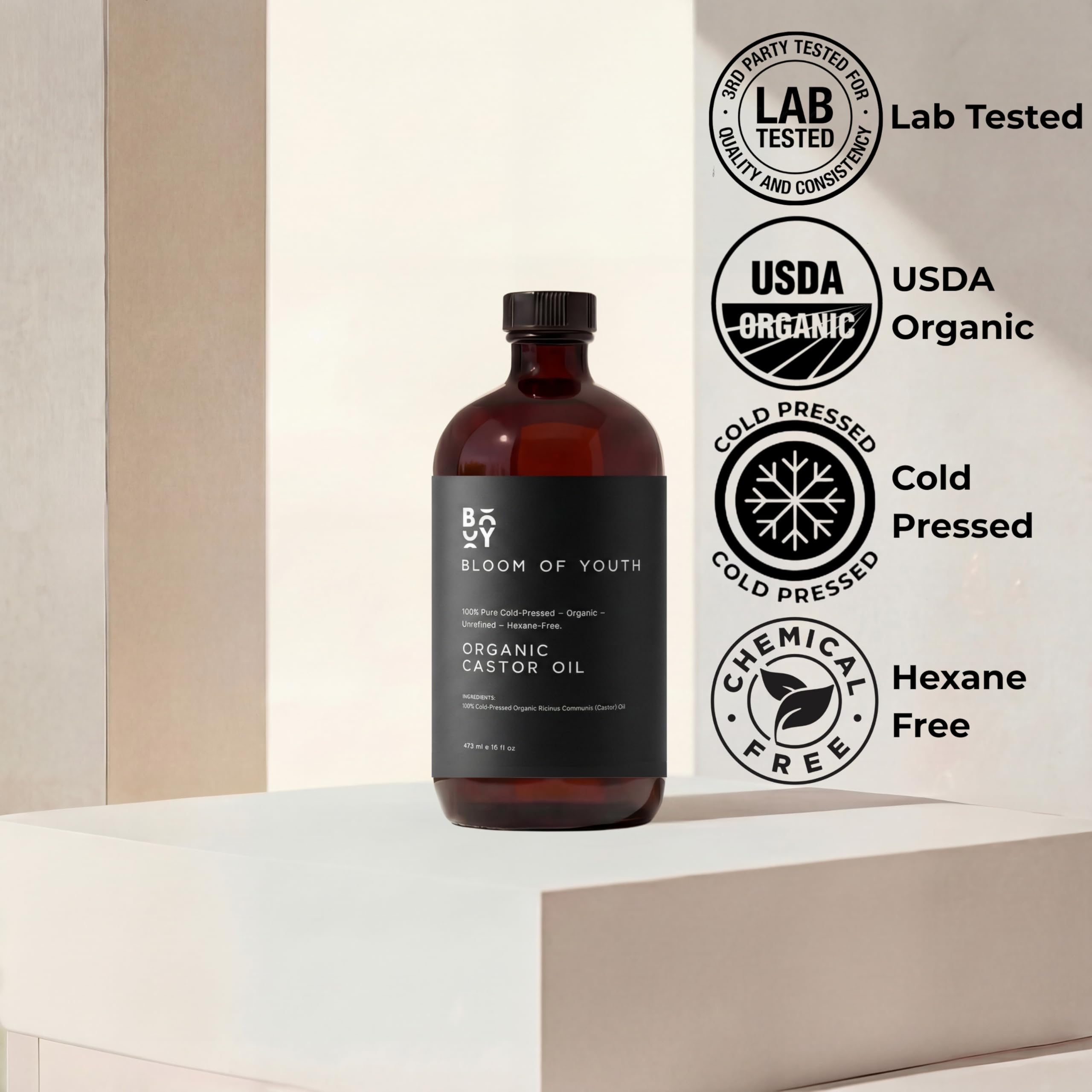 Bloom of Youth flacon sombre fabriqué aux États‑Unis protège les nutriments