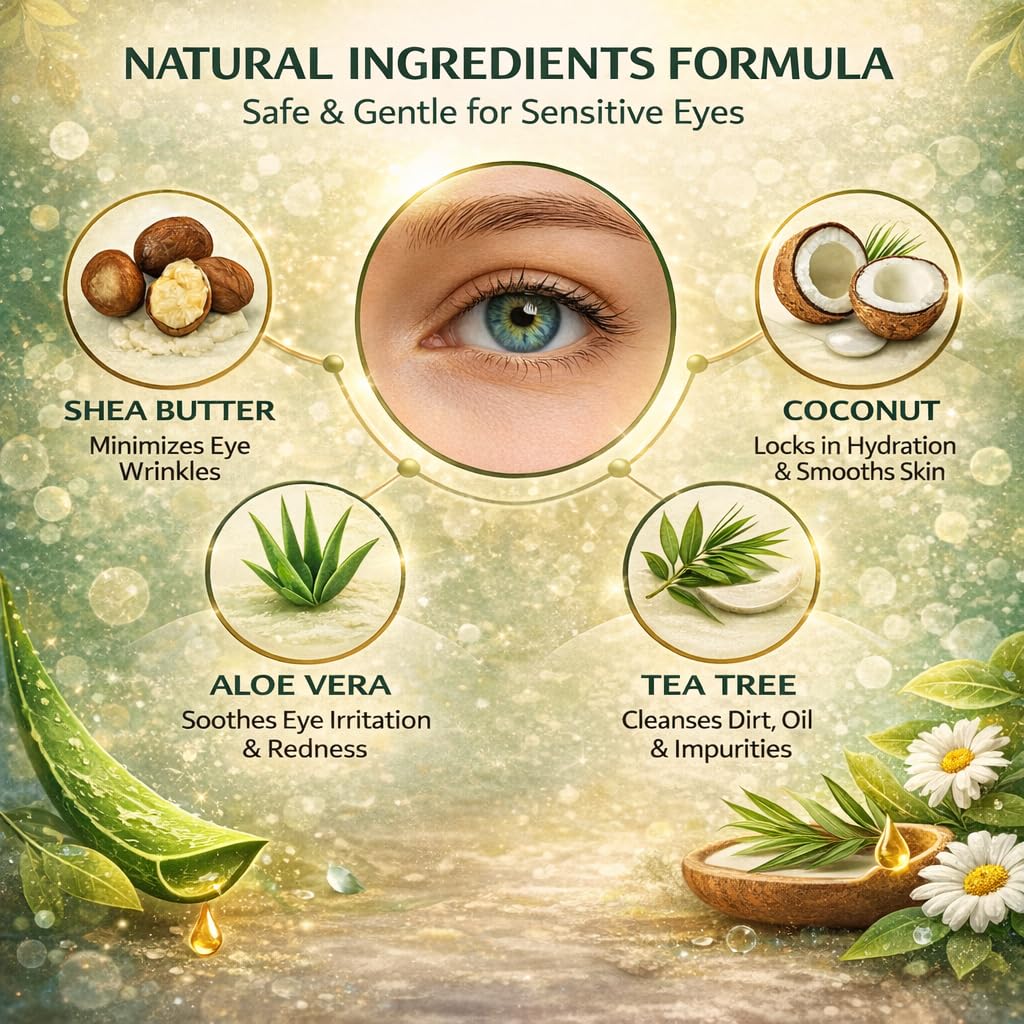 BloomBright aloé vera apaise la peau des paupières.