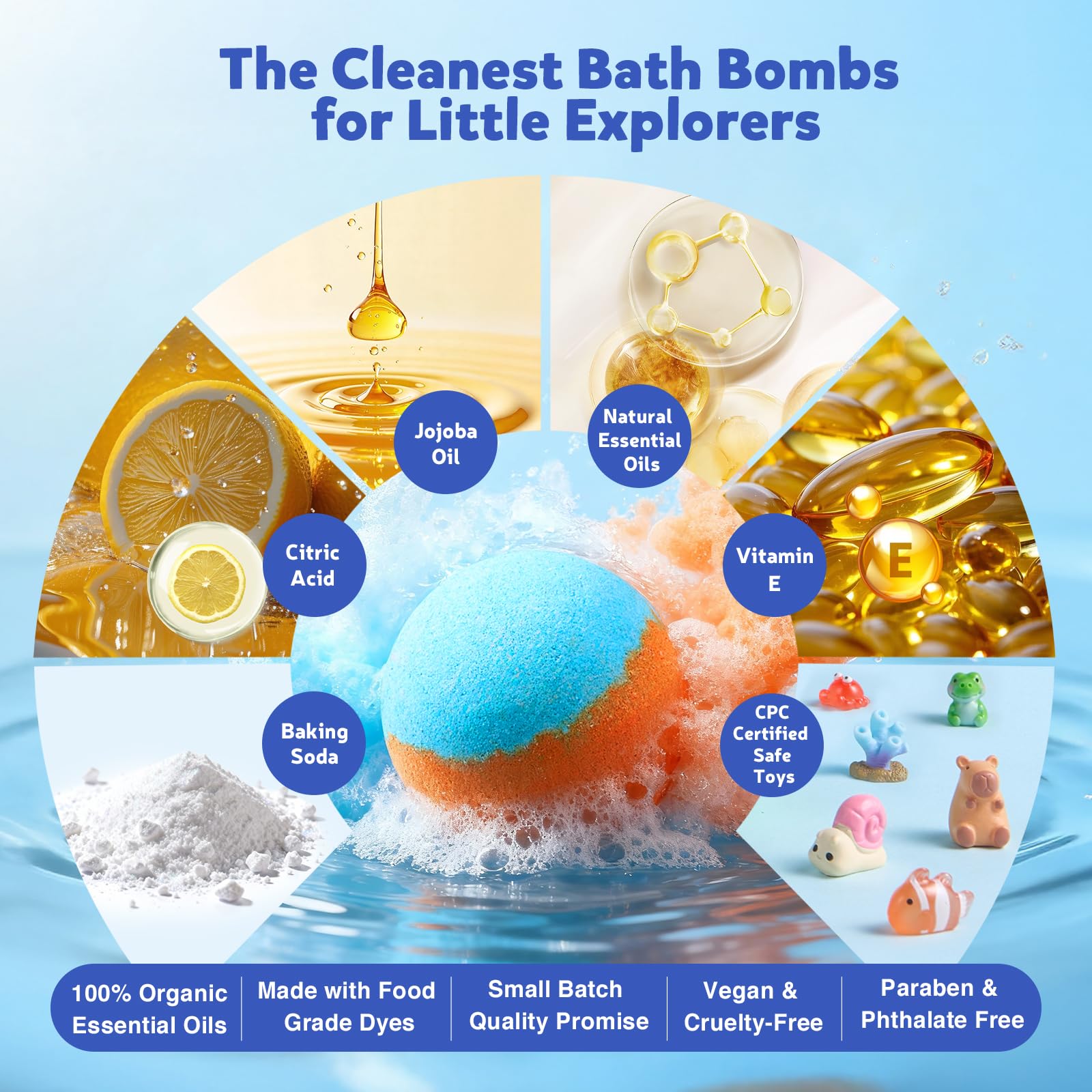 BloomFizzy bombe-bain résine dauphin: découverte amusante à chaque dissolution.