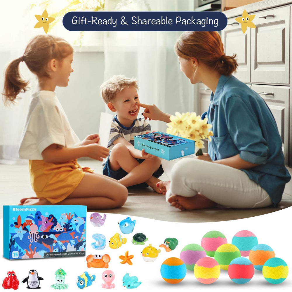 BloomFizzy Boules-bain Mer Emballage-ecologique, coffret cadeau festif et responsable