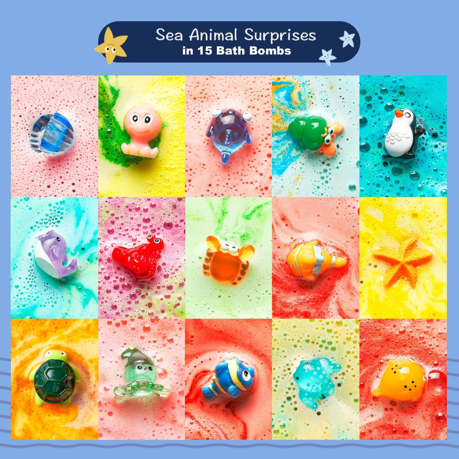 BloomFizzy Boules-bain Mer Formule-douce, soin doux pour la peau sensible des enfants