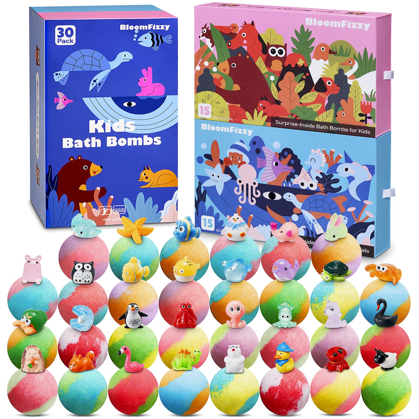 BloomFizzy ensemble double Terre et Mer pour bains colorés et ludiques