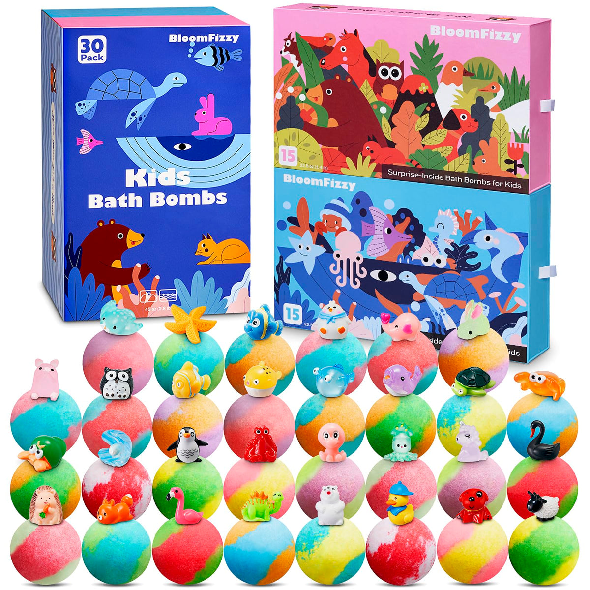 BloomFizzy ensemble double Terre et Mer pour bains colorés et ludiques