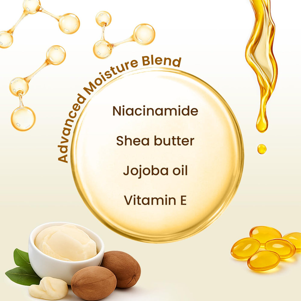 Beurre de karité et jojoba dans BLOOMORA, texture nourrissante.