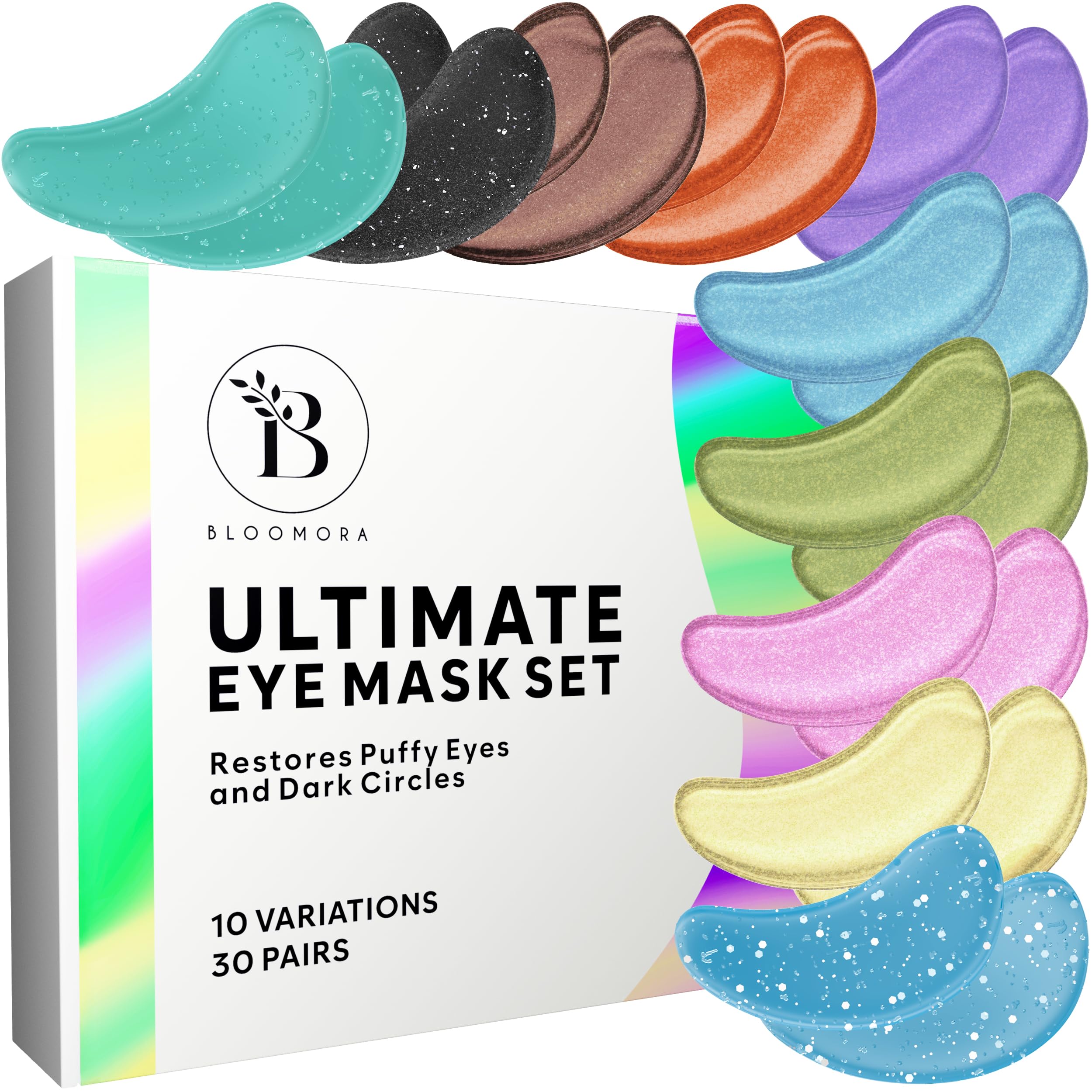 BLOOMORA patches yeux hydratants dans leur emballage individuel pour le quotidien.