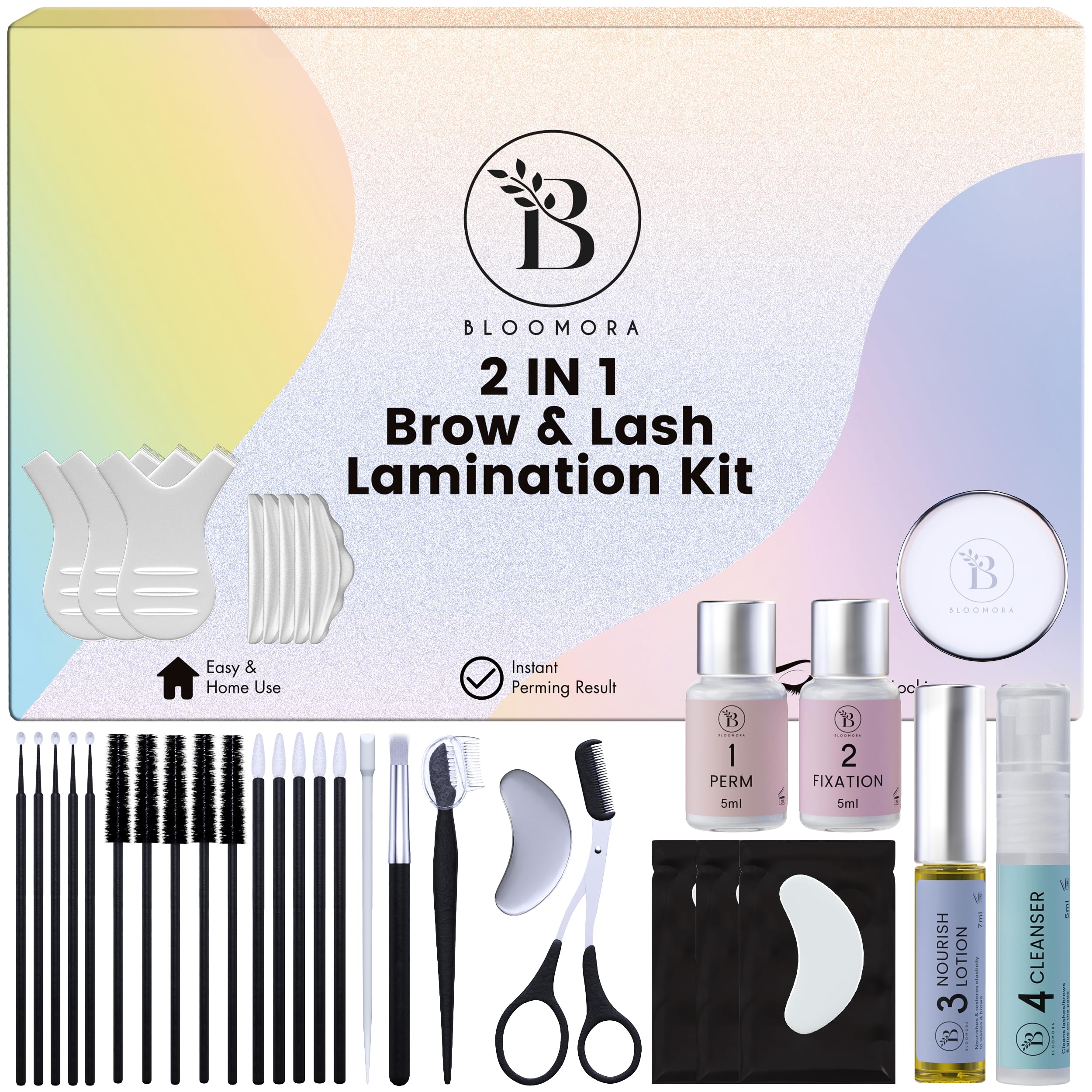 BLOOMORA kit levage des cils et sourcils 2-en-1 pour un regard ouvert