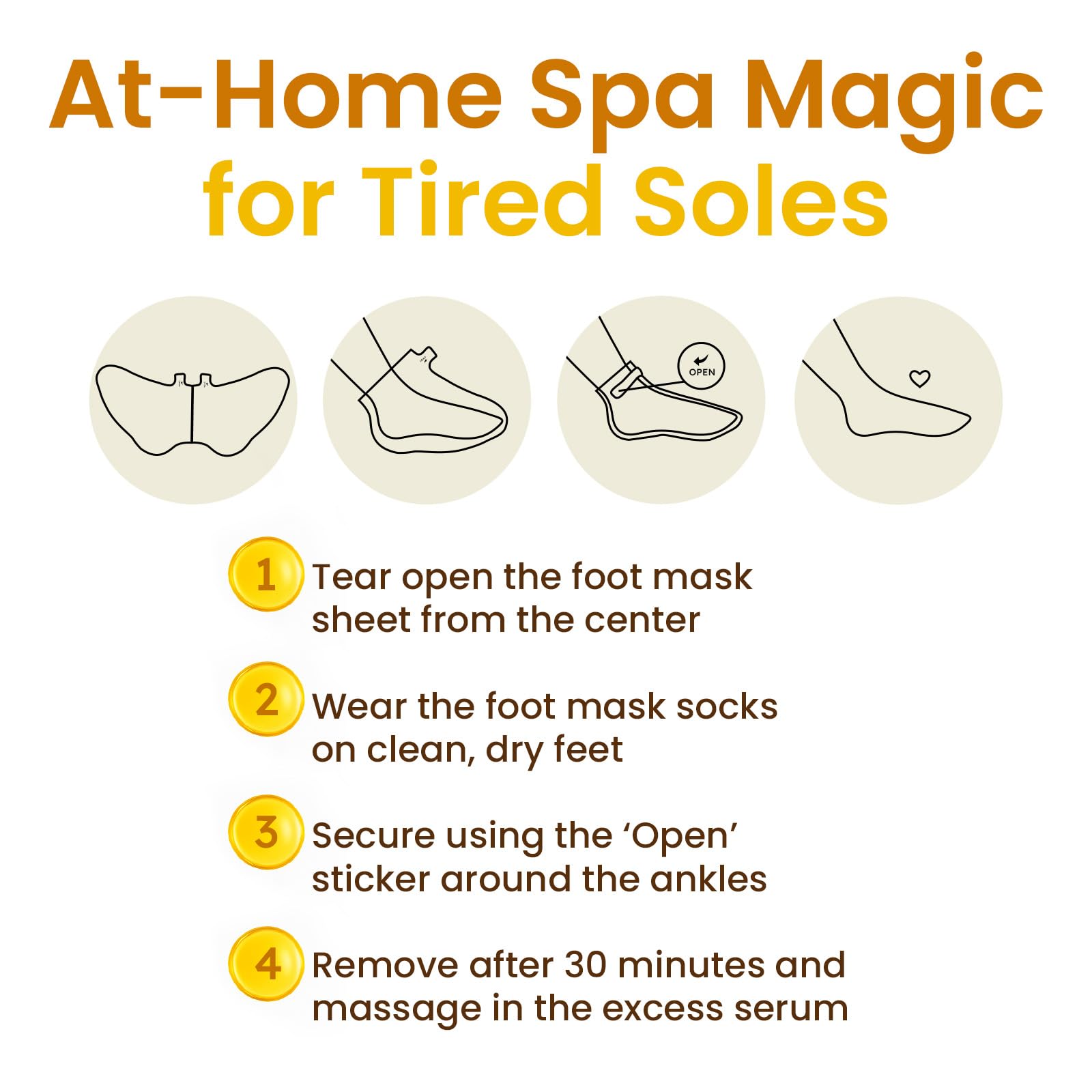 Masque-pieds BLOOMORA prêt en 30 minutes pour une pause spa à domicile.