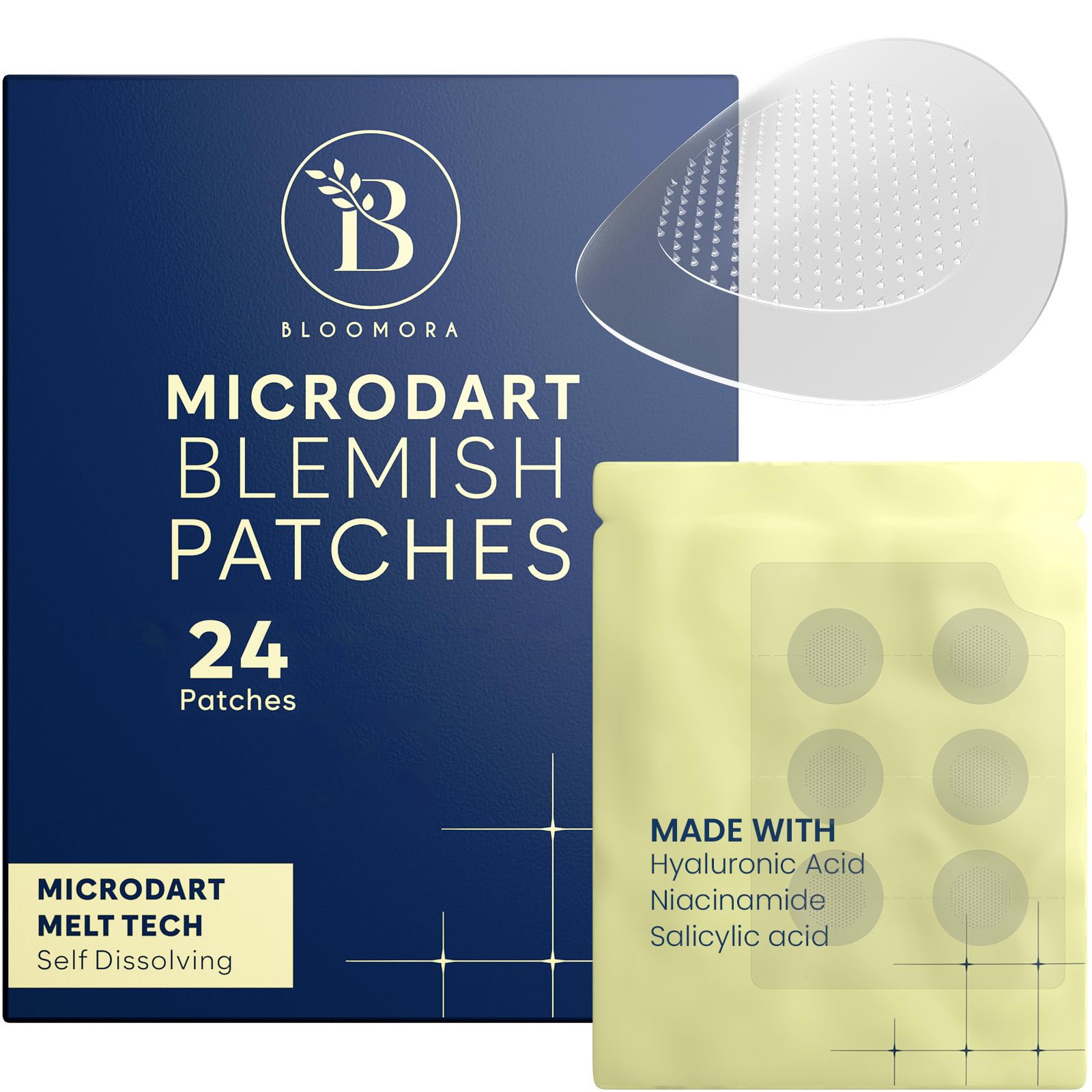 BLOOMORA Microdart pansement acne emballage prêt à l’emploi pour usage ciblé
