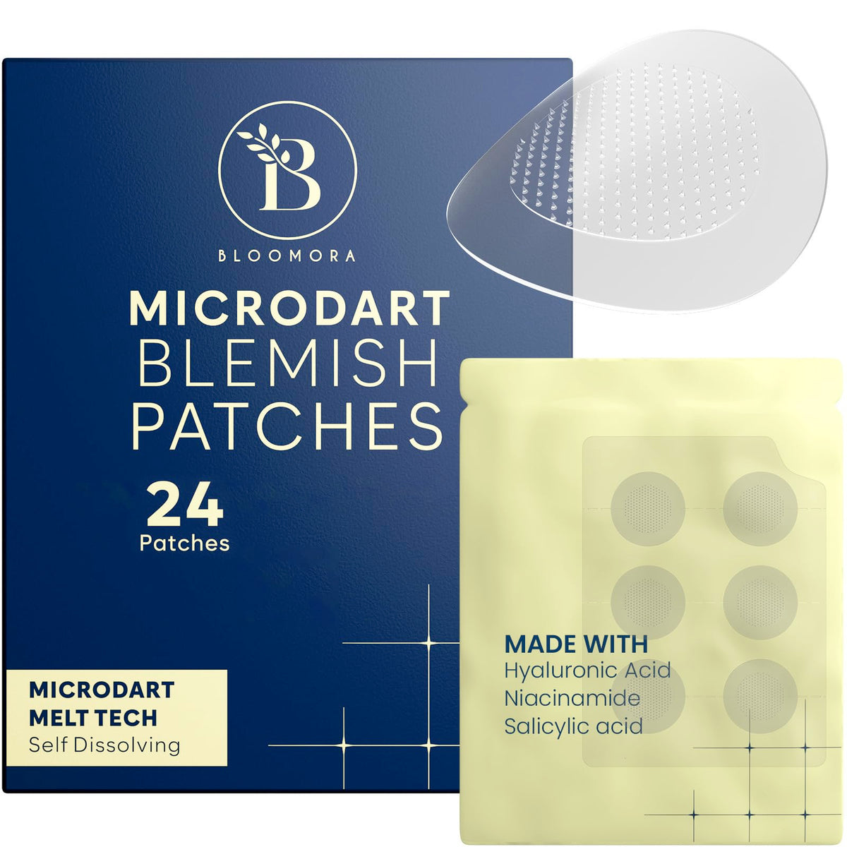 BLOOMORA Microdart pansement acne emballage prêt à l’emploi pour usage ciblé