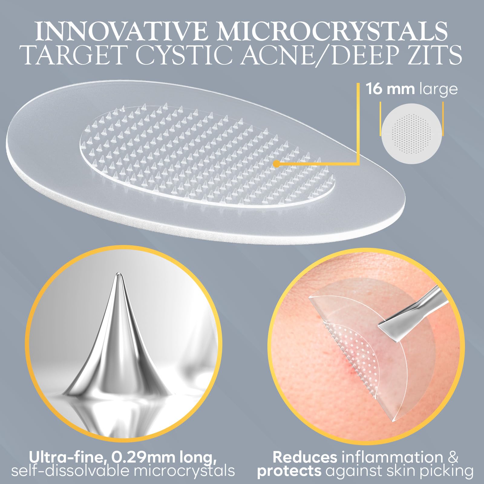 BLOOMORA Microdart pansement transparent sur peau discret pendant l’application
