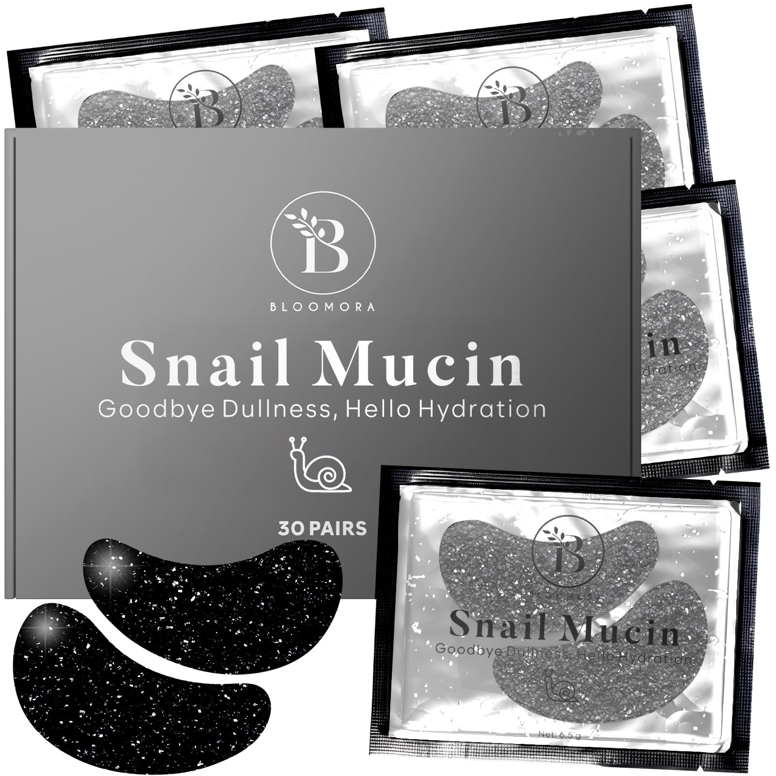 BLOOMORA patchs-yeux-mucin-escargot emballage-pratique facilite l'utilisation en voyage.