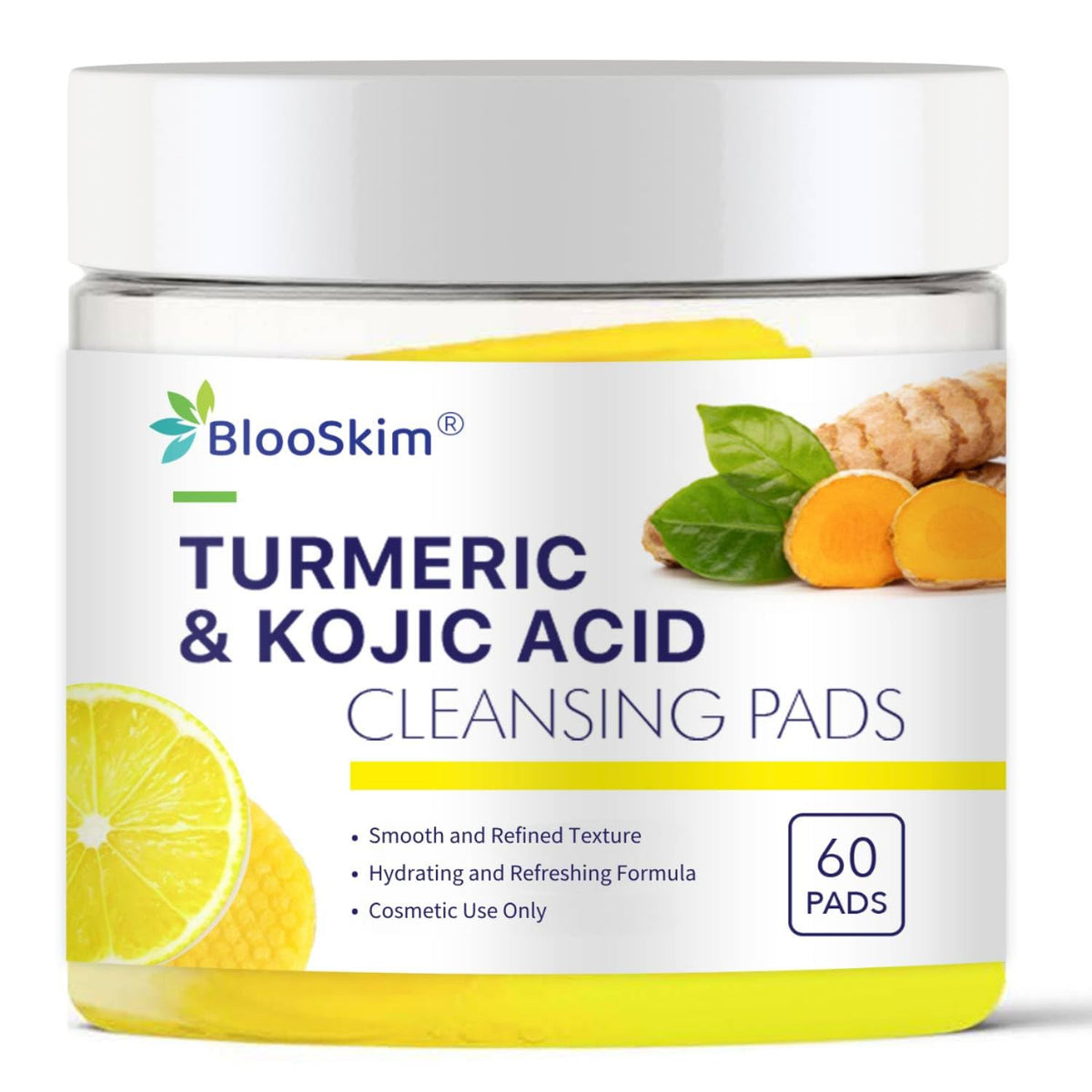 Blooskim pads curcuma kojique pour visage et corps – éclaire le teint et unifie la peau.
