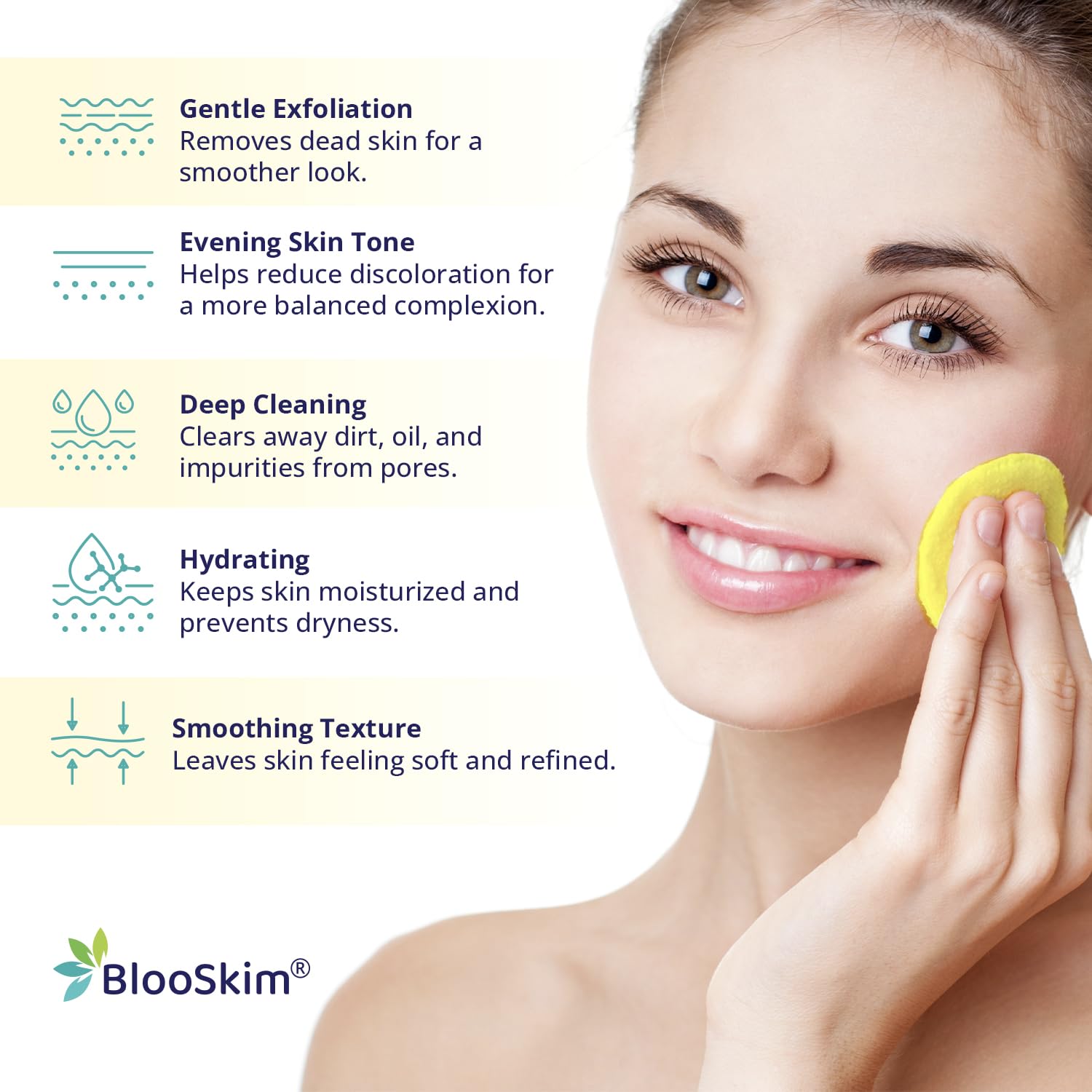 Blooskim pad exfoliant curcuma kojique – texture douce et exfolie sans irritation.