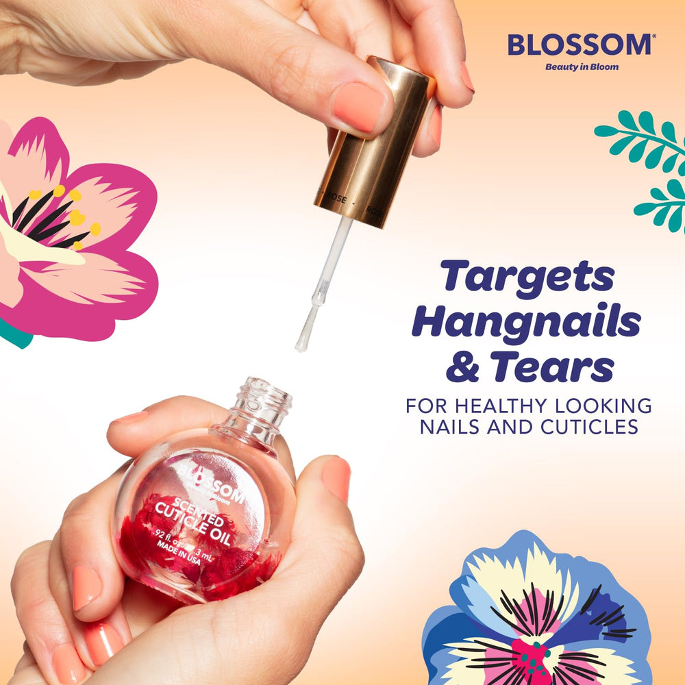 Application douce de l'huile cuticulaire Blossom.