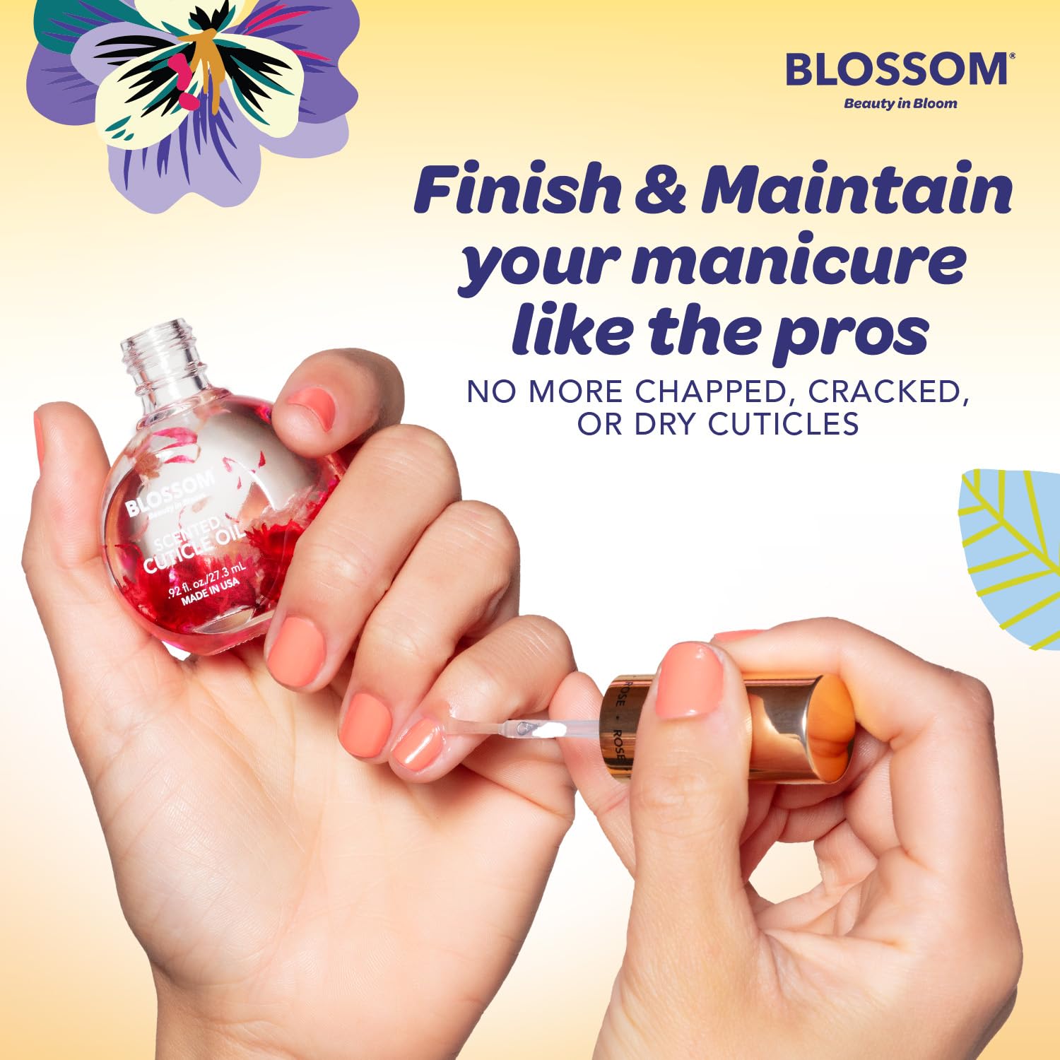 Fabriqué aux États‑Unis sans cruauté avec Blossom Cuticle Oil.