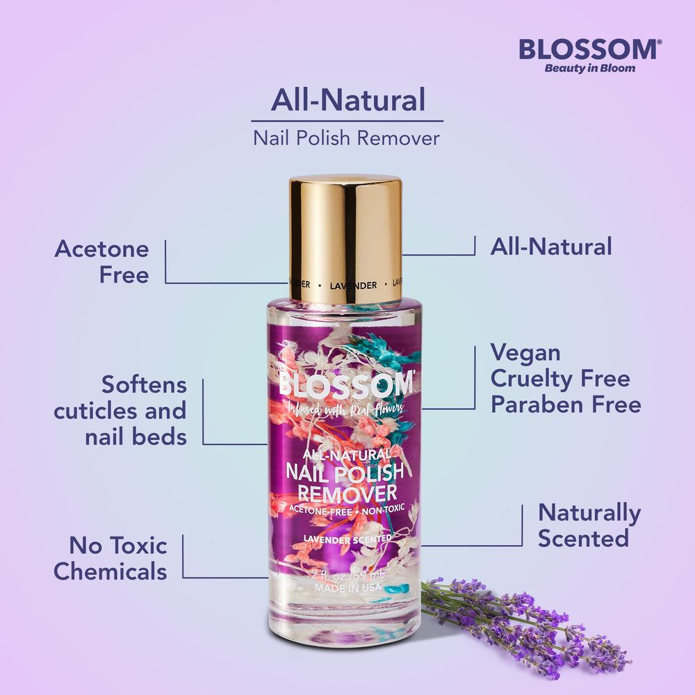 Blossom dissolvant sans acetone verveine fleurs, douceur sans odeur agressive.