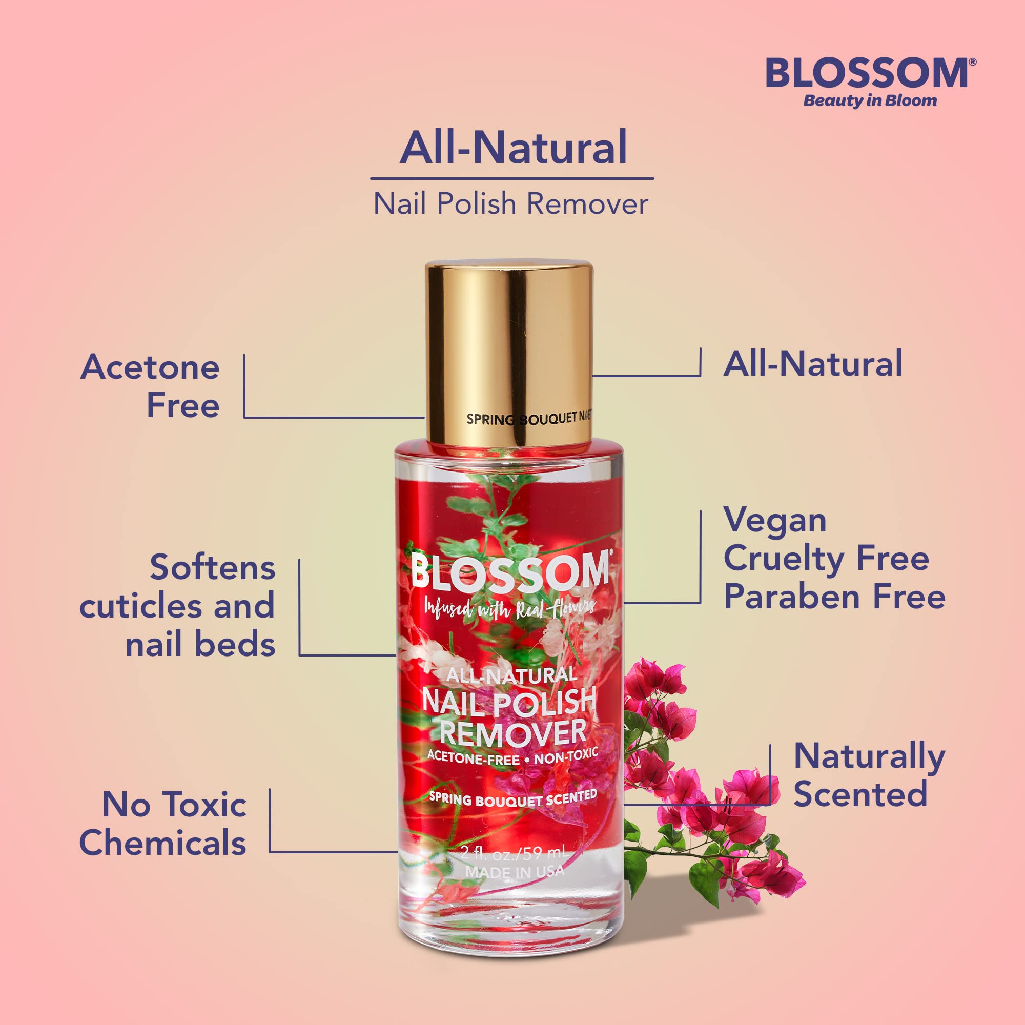 Emballage Blossom fabriqué aux États-Unis, esthétique et éthique.