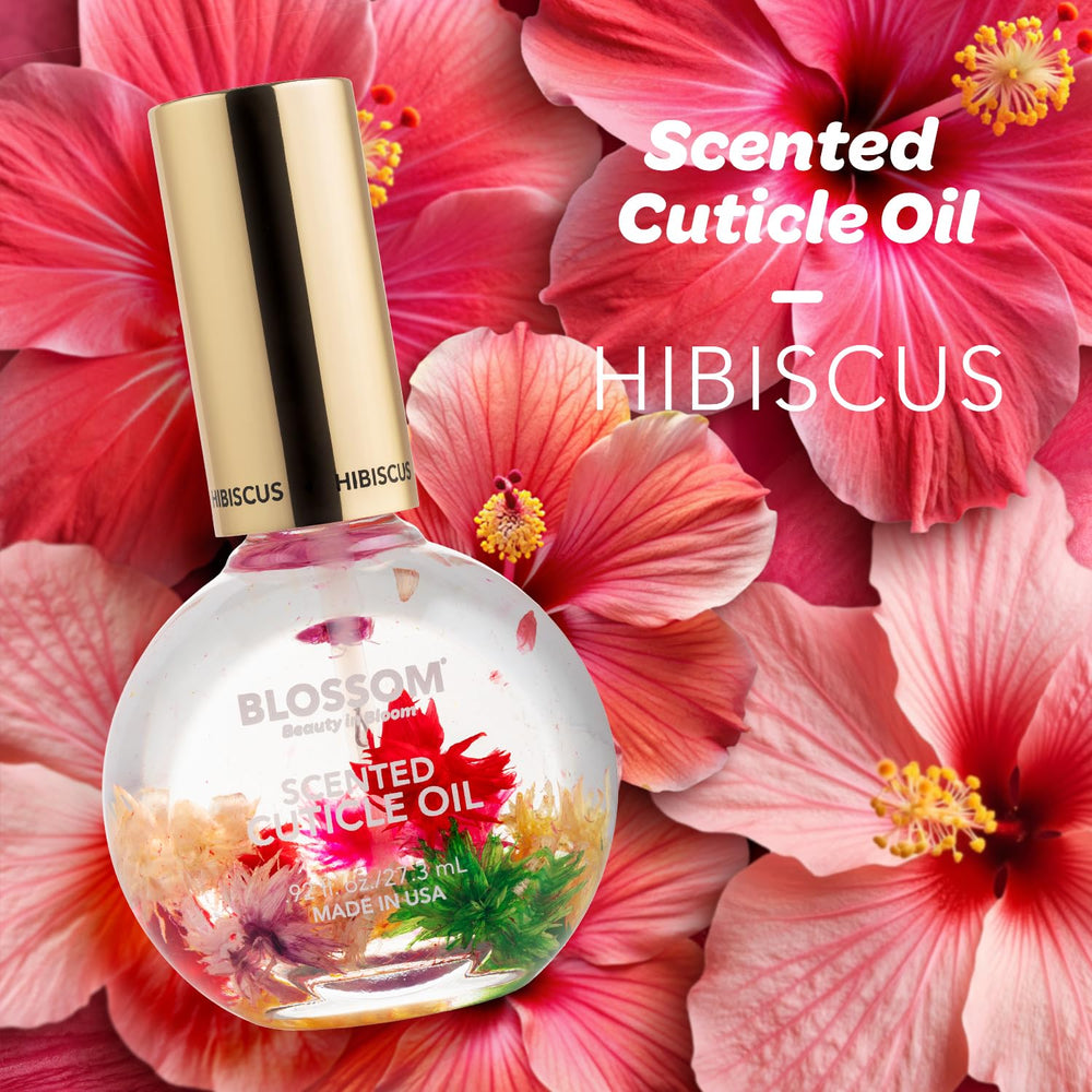 Blossom huile cuticule fleurs-seches-hibiscus infusion naturelle pour nourrir les cuticules.