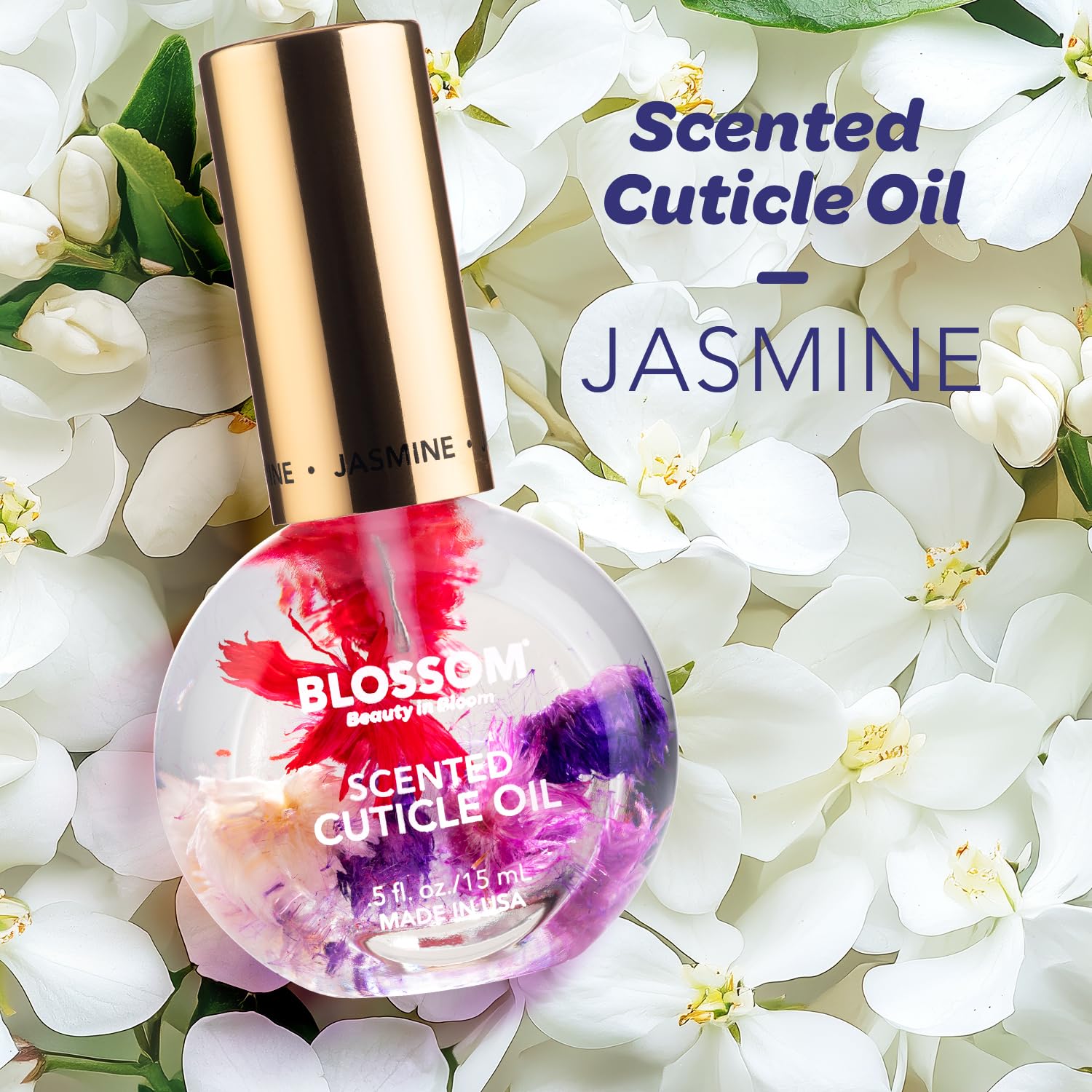 Huile Blossom cuticule fleurs sèches, infusion naturelle nourrissante pour ongles.