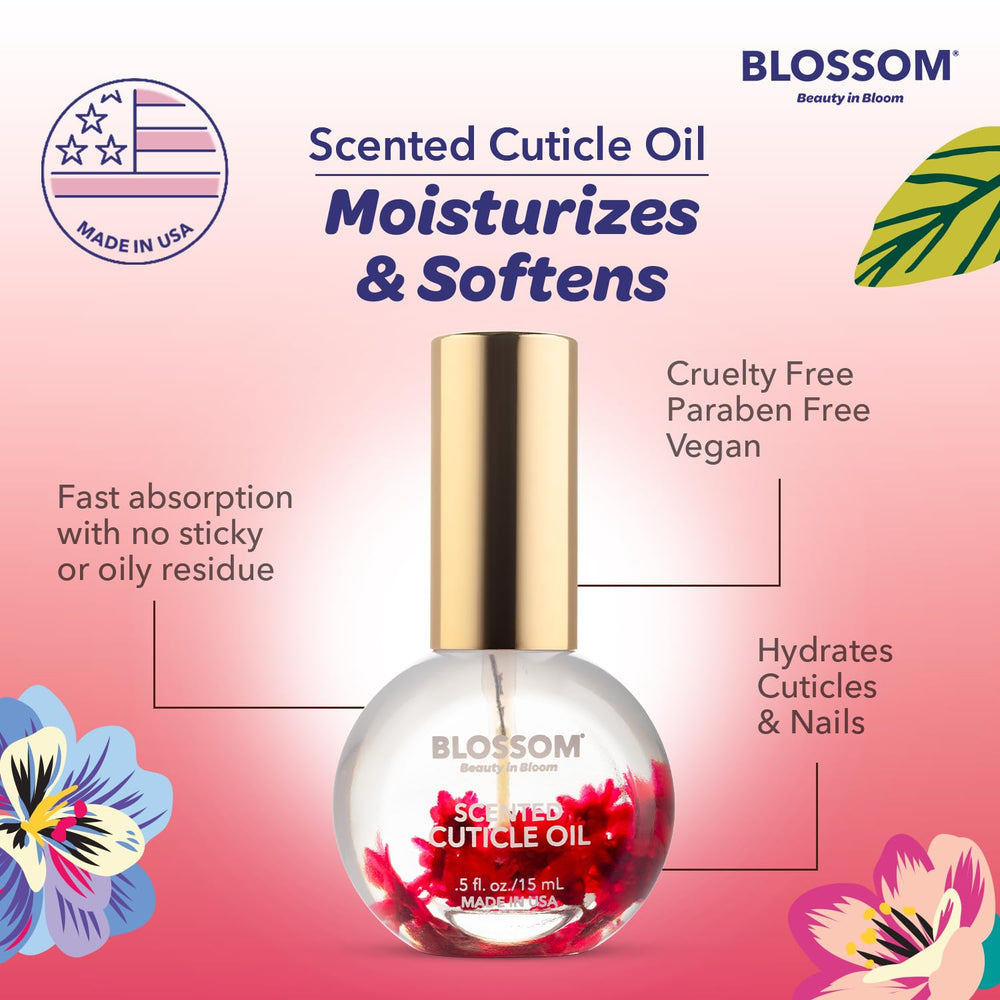 Blossom Huile Cuticule Ingrédients Naturels – Hydratation douce et nourrissante